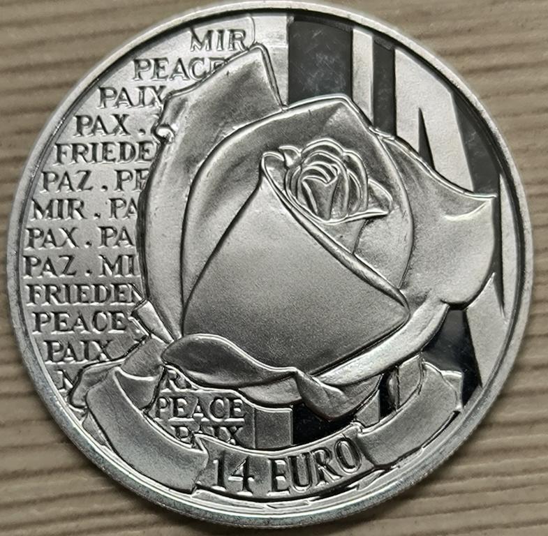 Босния и Герцеговина 14 евро 1996 г. Мир. Серебро. ПРУФ. Оригинал!