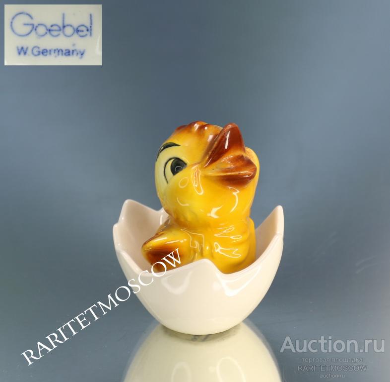 Птенец в яйце старинная антикварная статуэтка птица GOEBEL 1