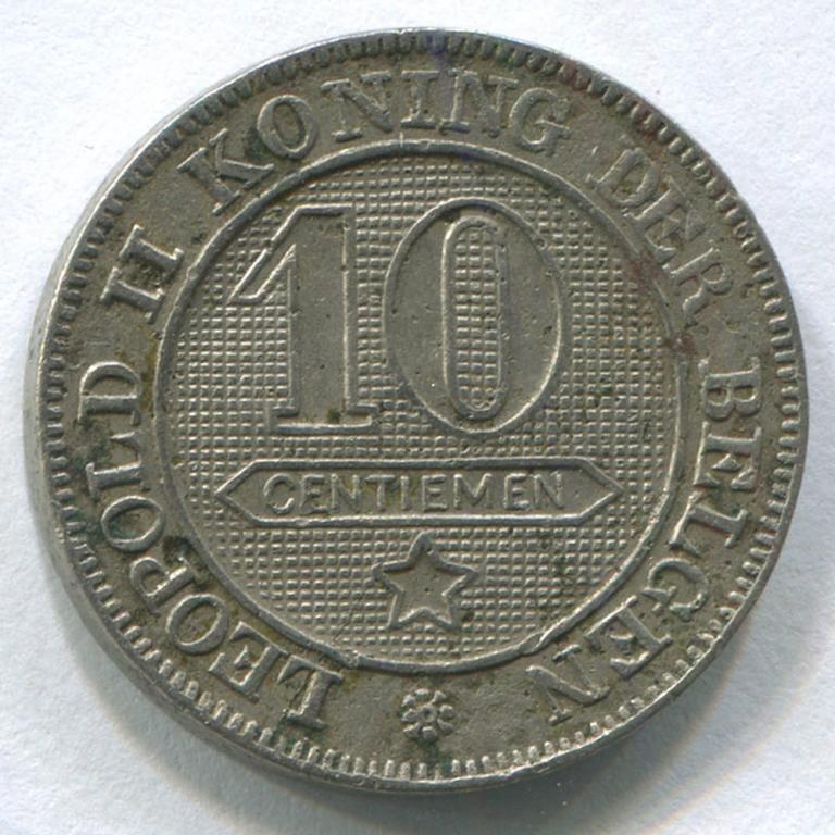 БЕЛЬГИЯ 10 САНТИМОВ 1895 VF