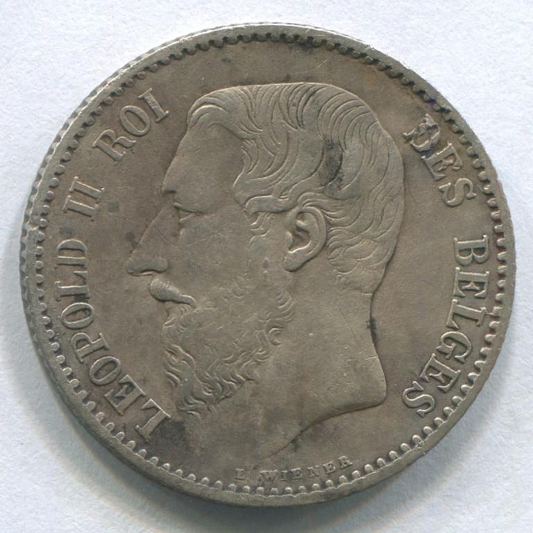 БЕЛЬГИЯ 1 ФРАНК 1866 VF