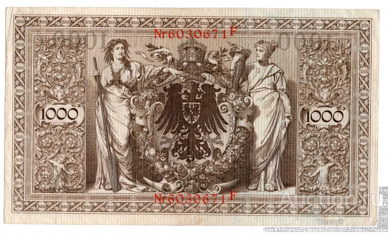 Германия 1000 марок тысяча марок 1910 год Состояние!!! (БИН3-21)