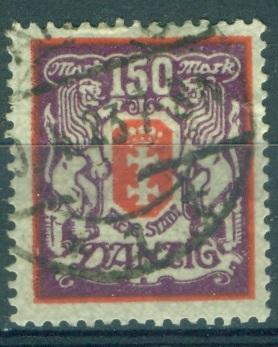 Данциг 1922 г.. стандарт Герб гашеная
