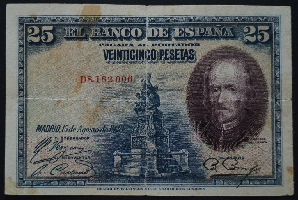 Испания 25 песет 1928 год