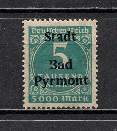 ❤1923 Рейх Германия Веймарская Республика Надпечатка Stadt Bad Pyrmont MNH OG