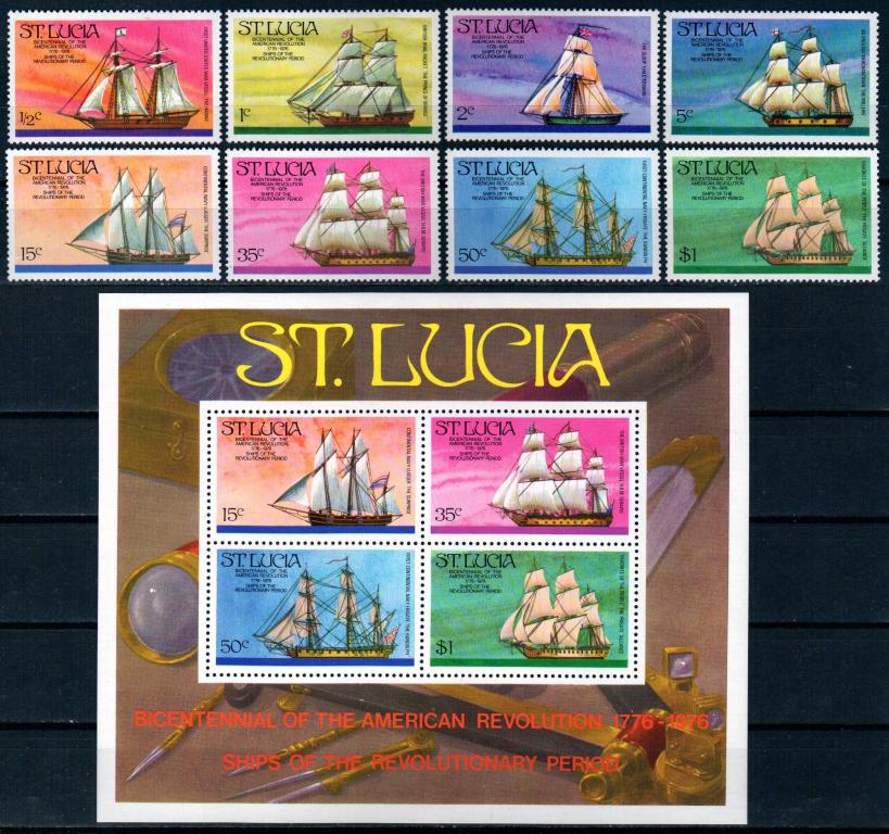 Сент Люсия 1976 корабли парусники, MNH