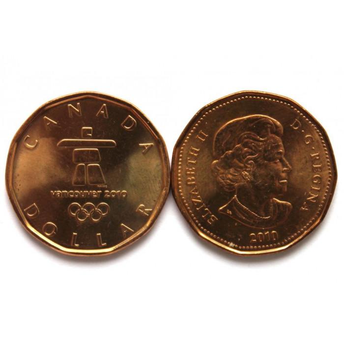 КАНАДА 1 доллар 2010 UNC «XXI ЗИМНИЕ ОЛИМПИЙСКИЕ ИГРЫ В ВАНКУВЕРЕ»