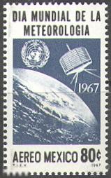 2070 ✅ Космос Спутник Метеорология 1967 Мексика 1м п/с **