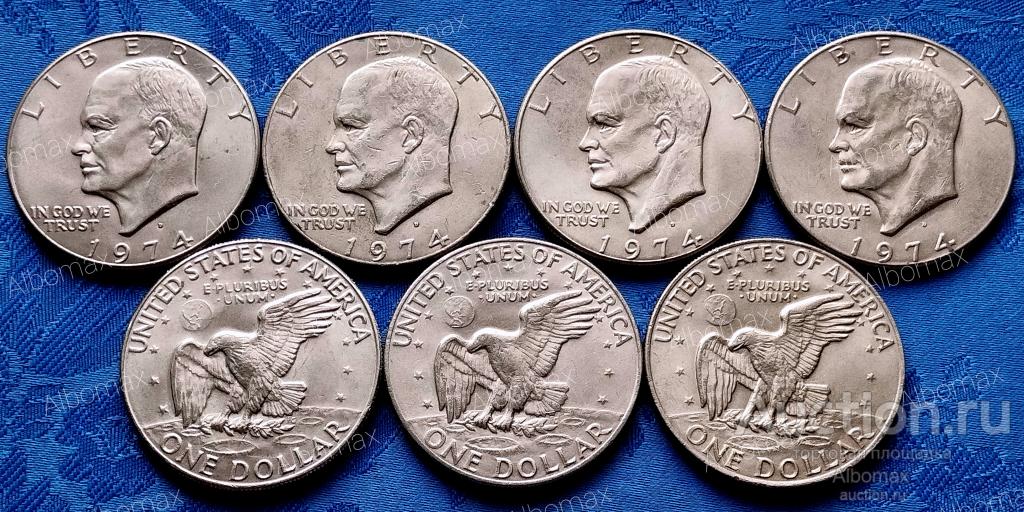 1 доллар США 1974г Эйзенхауэр VF/XF двор D, Лунный