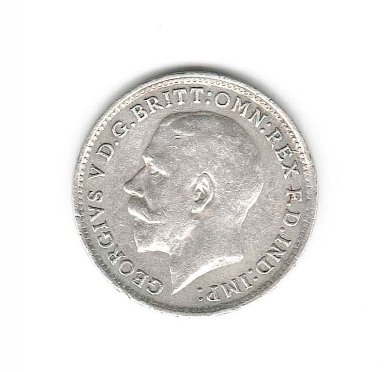 Великобритания Англия Георг 3 пенс 1921 серебро состояние