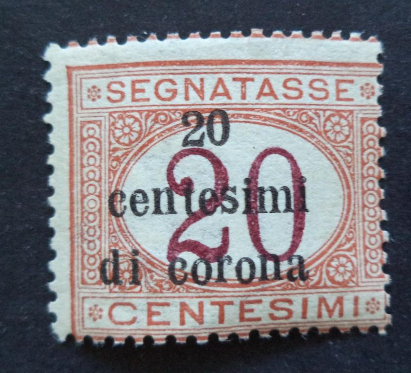 Венеция Далмация Трентино  1919 г.  доплата  20с.  *   Л.44