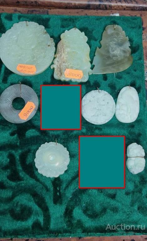 Планшетка с оберегами из мифологии Китая. Нефрит и поделочный камень.