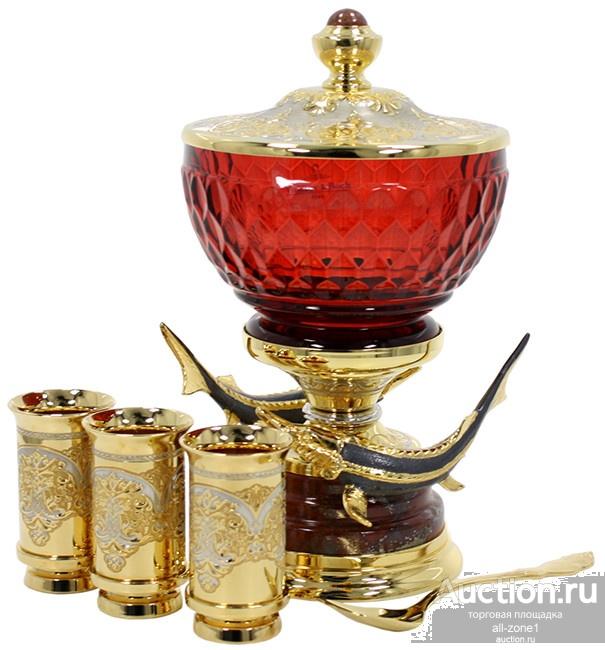 Икорница с рюмками ДАРЫ МОРЯ AZS-05755Ц