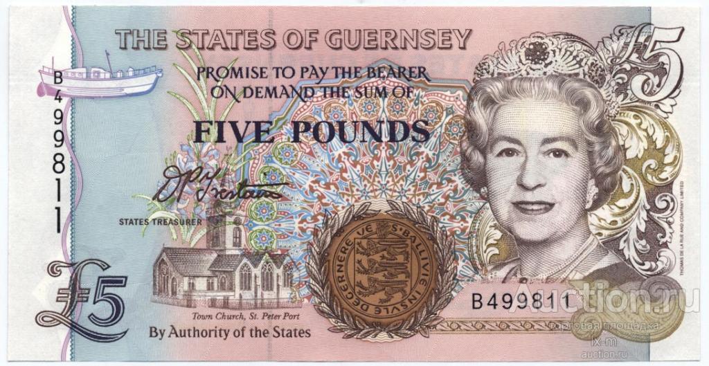Гернси (1996 г.) 5 фунтов UNC