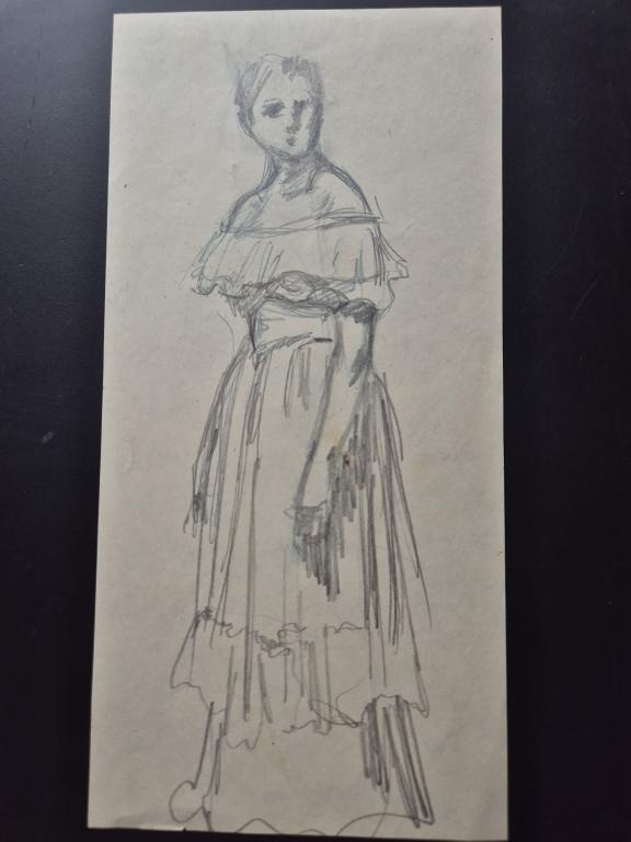 Богаевская О.Б. (1915-2000) Стоящая дама в платье без шляпы