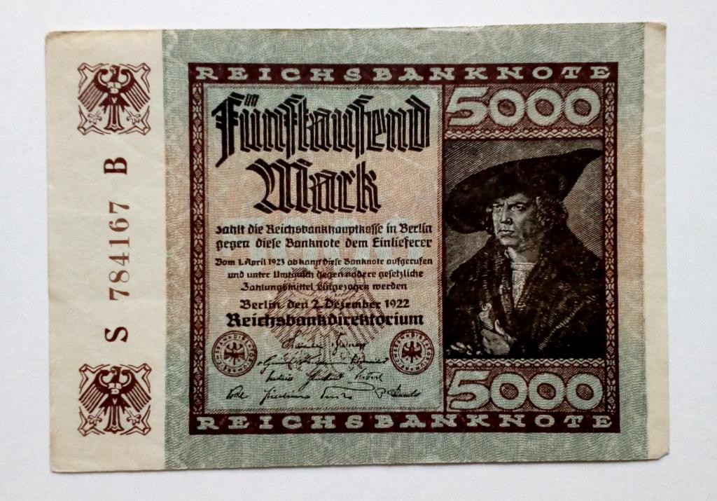 Германия 5000 марок 1922 год XF
