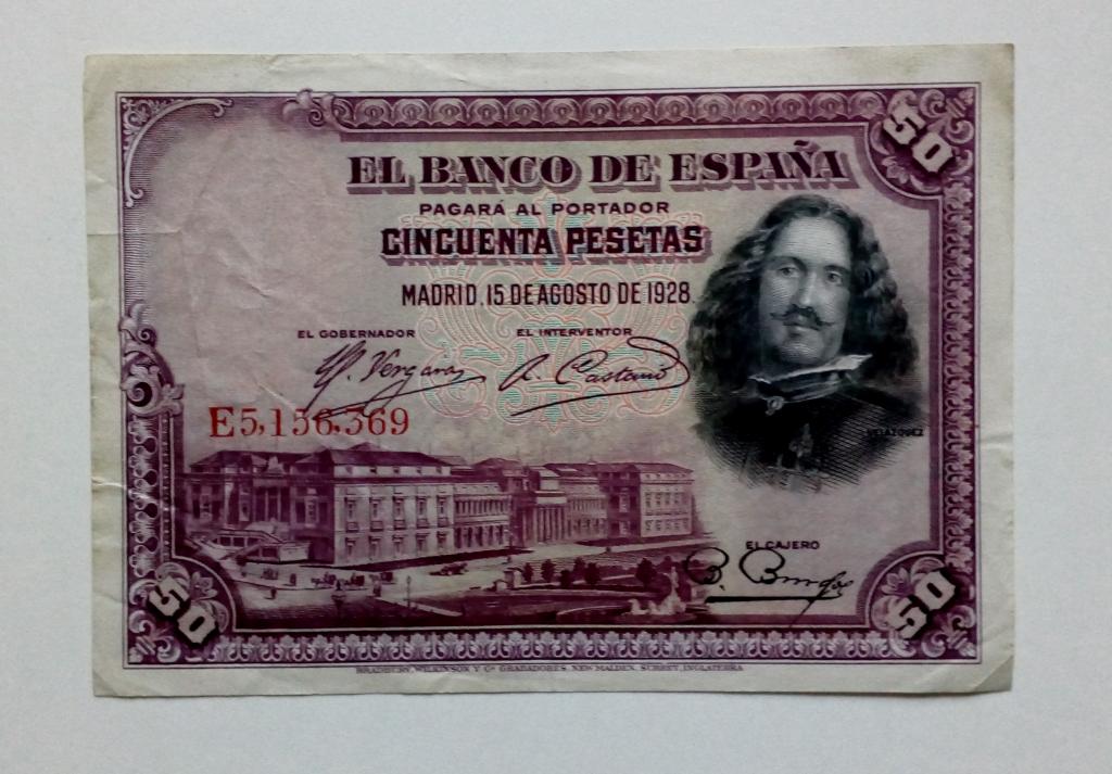 Испания 50 песет 1928 год VF+