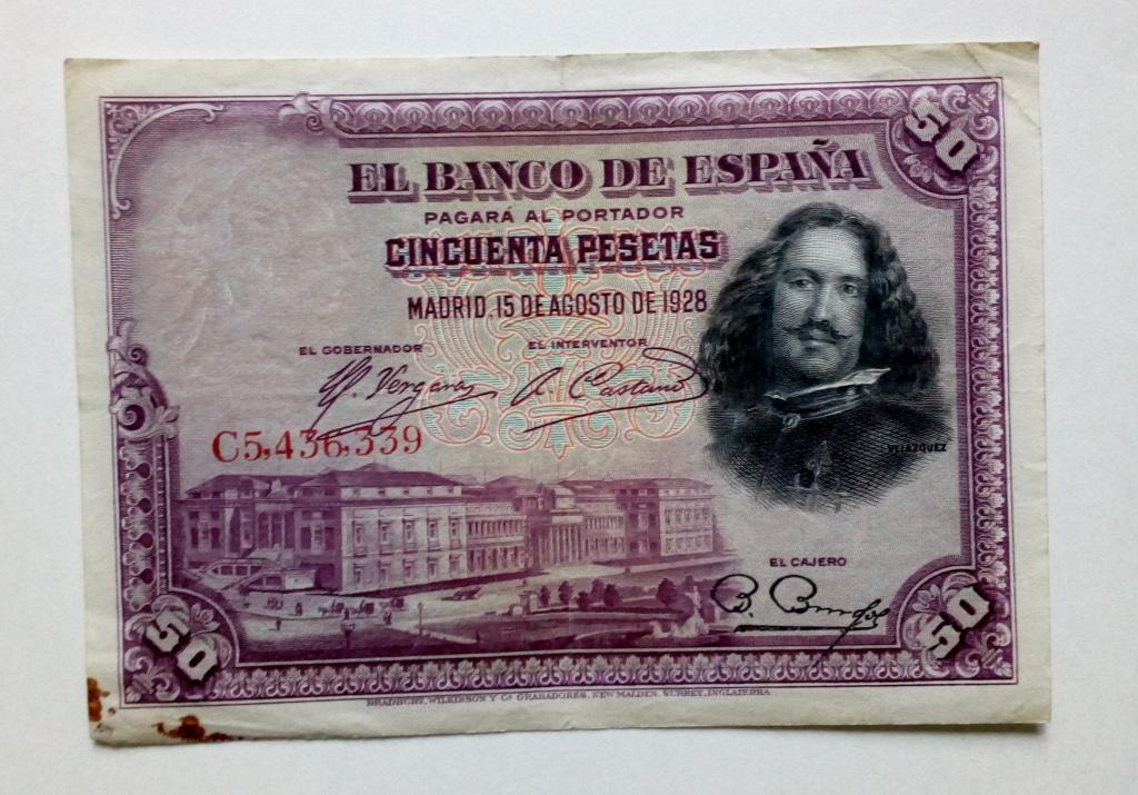 Испания 50 песет 1928 год VF+