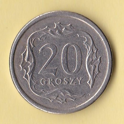 🔹 Польша. 20 грошей. 2007 год.