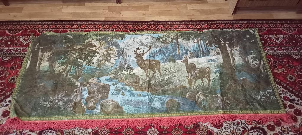 Накидка, Покрывало, Ковер, олени.Большое.Ссср