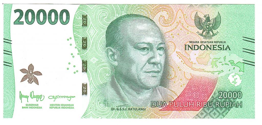 Индонезия 20000 рупий 2022 UNC