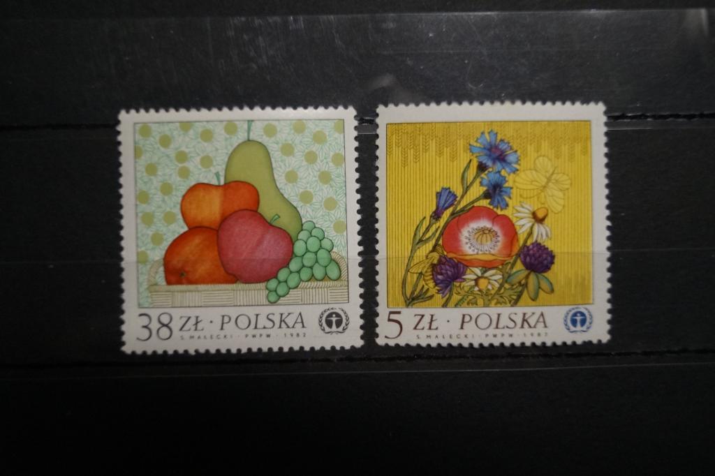 Польша 1982г. Фрукты Цветы 2 марки