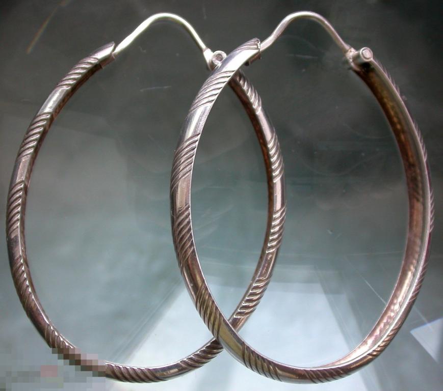 Серебряные серьги-кольца. 925 проба. Италия(?). 6.7 гр. (К)