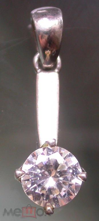 Серебряная подвеска с фианитом. 925 проба. 1.4 гр. Новая.