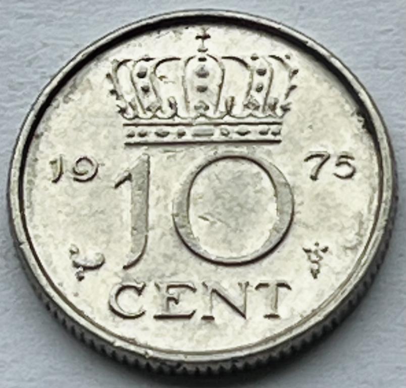 НИДЕРЛАНДЫ 10 ЦЕНТОВ 1975 ГОД (А)