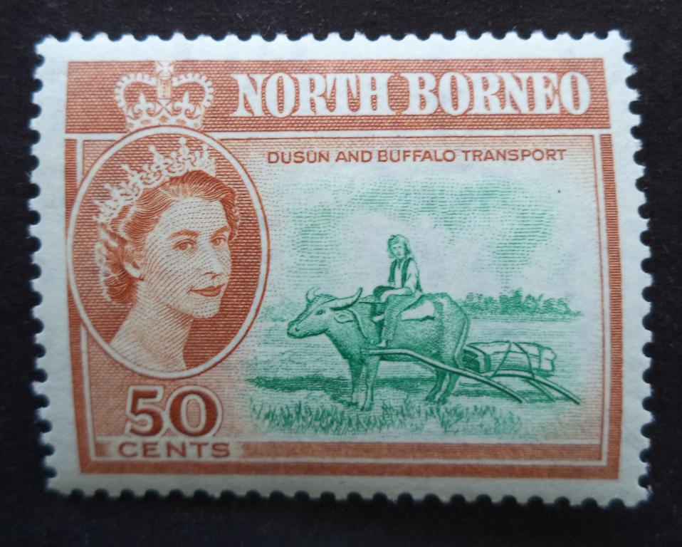 Северное Борнео 1961 г.  50с.  бык , телега  *   Л.47