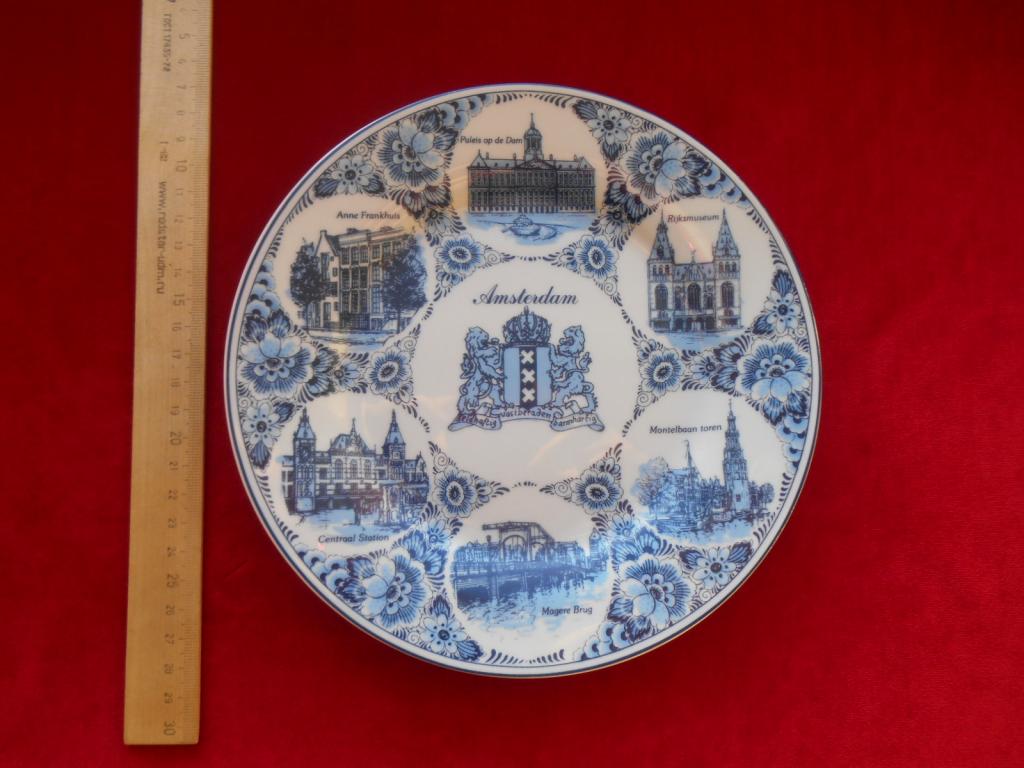 Тарелка Настенная Amsterdam Амстердам Делфтский Фаянс Delfts Blauw Голландия Идеал Состояние