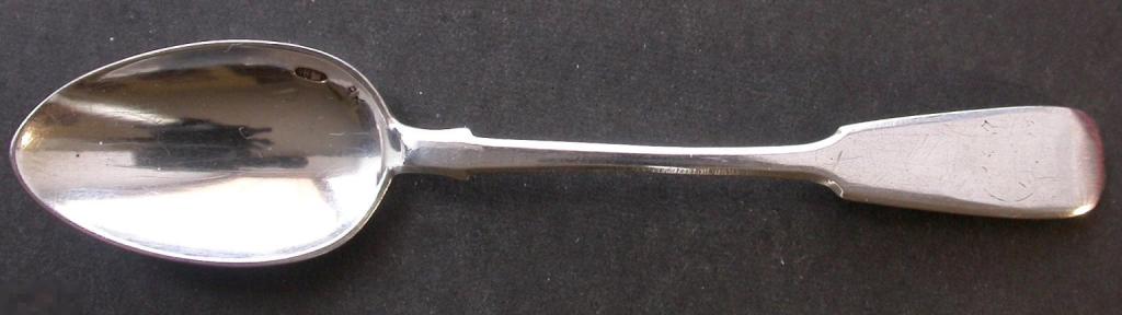 Царская Россия. Серебряная чайная ложка с гравировкой. 84 проба. 20.3 гр.