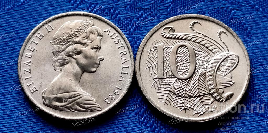 Австралия 10 центов 1983г Лирохвост UNC