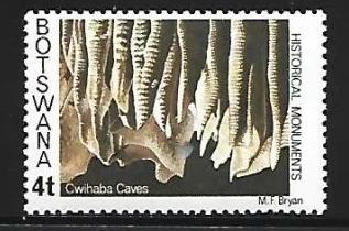Ботсвана 1977 г. Пещеры Цвихаба,  сталактиты  Mi BW 187 чист, ЧБН