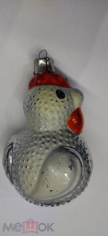 Елочная игрушка "ПЕТУШОК" СТЕКЛО СССР