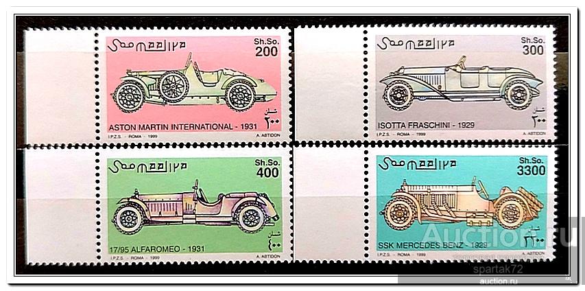 Сомали 1999 год № 758/61 " История автомобилизма " MNH**