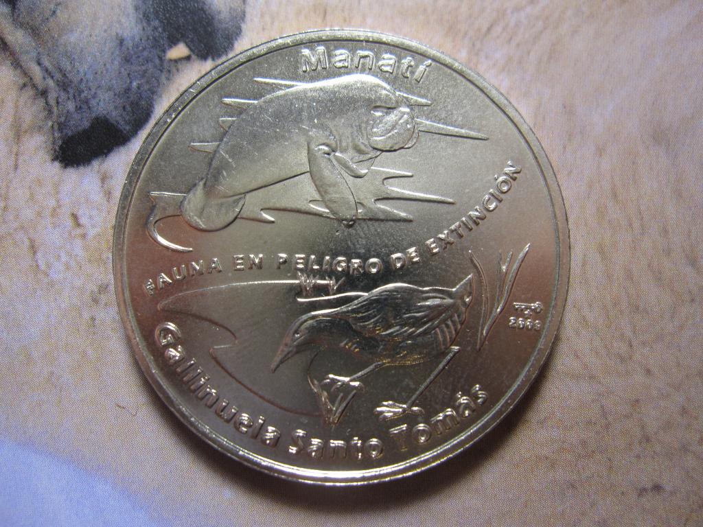 КУБА 1 песо 2009 фауна Ламантин UNC! №2
