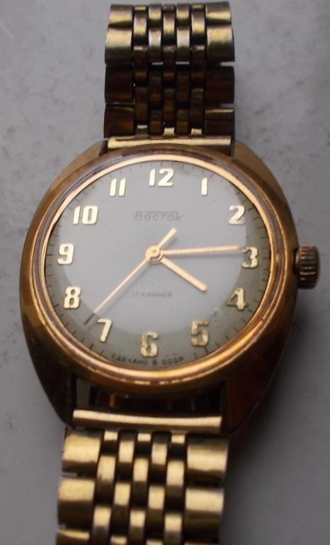 Часы СССР Восток 17 камней позолота Ау10 на ходу с браслетом Ориент