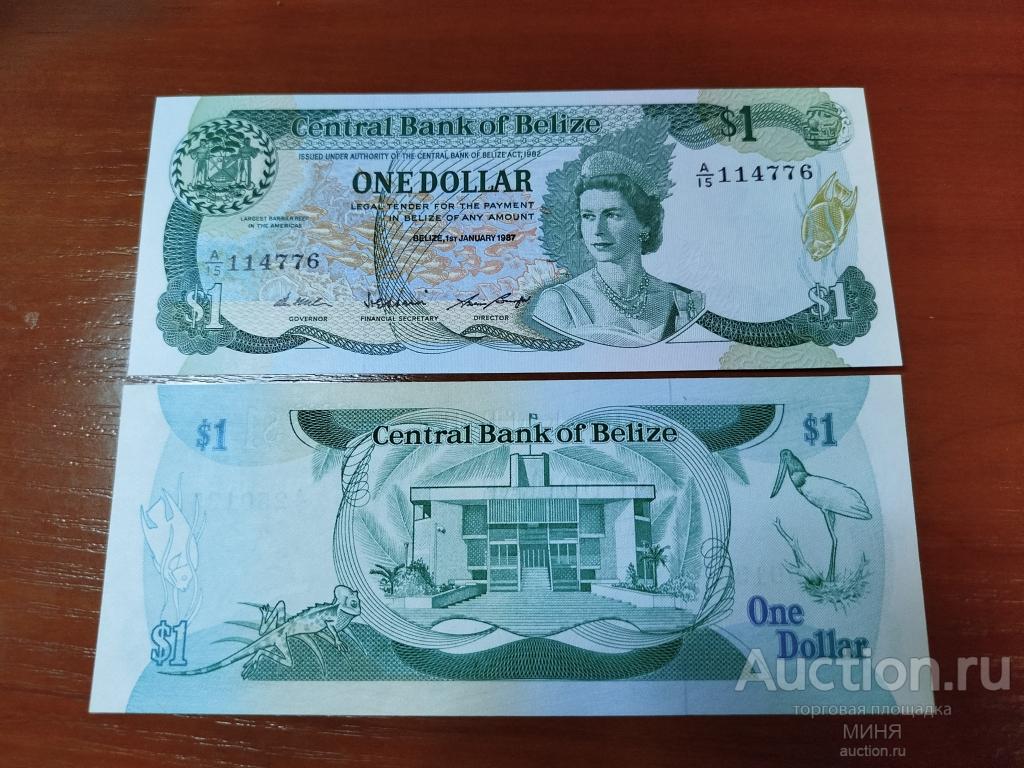 Белиз 1 доллар 1987 г. UNC