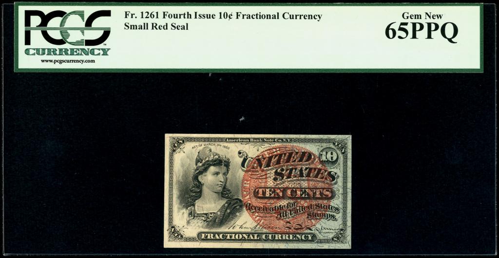 США. Fractional Currency. 10 центов. UNC!