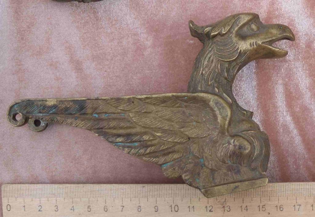 бронзовая дверная ручка Орёл, старинная, коллекционная