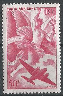 Франция. 1946 г. Авиация. Меркурий. (из разряда филателистических курьезов) **