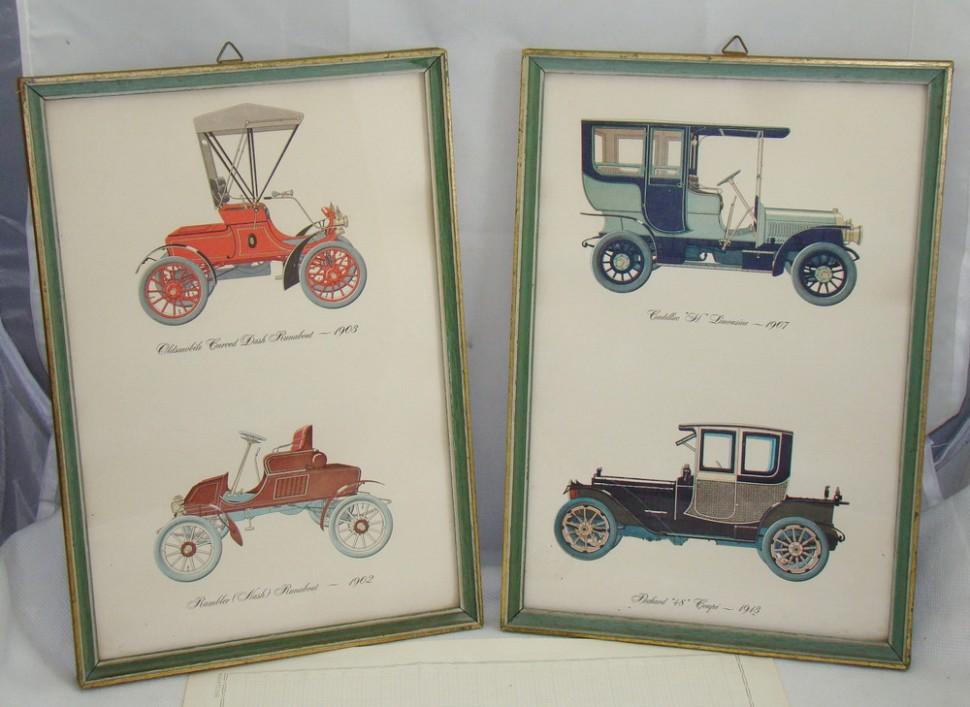 Принты винтажные Старинные американские автомобили 2 шт. (M335)
