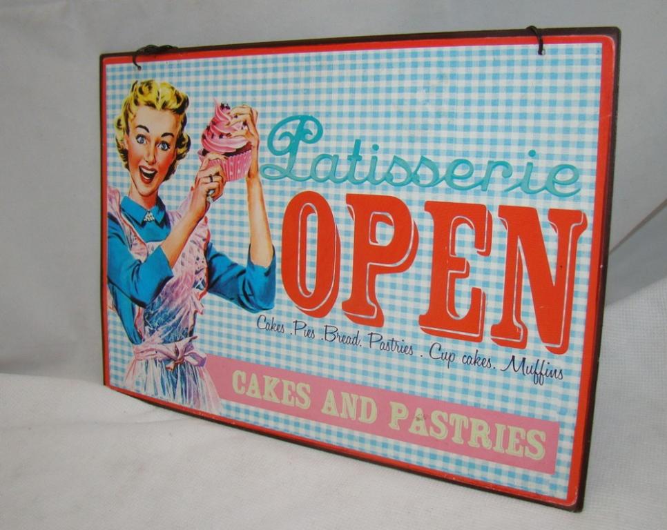 Ретро табличка на дверь заведения Открыто - Закрыто (M482)