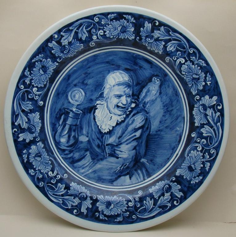 Delft блюдо большое керамическое винтажное (A080)