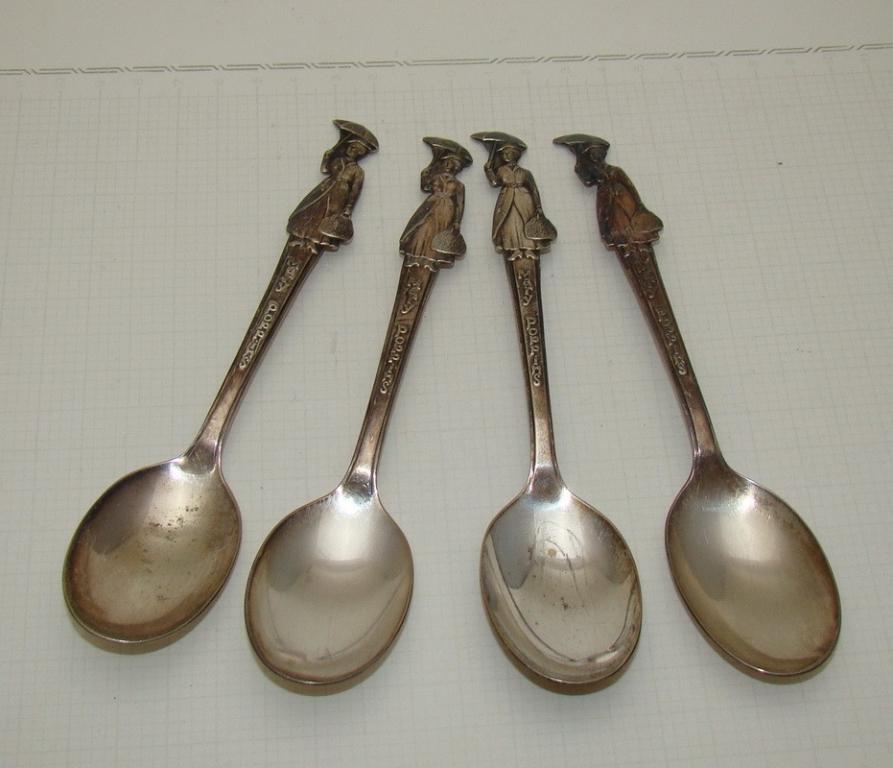 Walt Disney ложки десертные старинные Мэри Поппинс 4 шт. (A258)