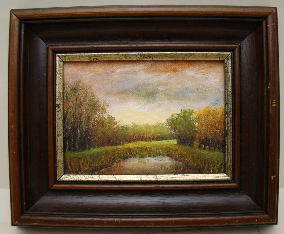 Картина винтажная Лесное озеро (A054)