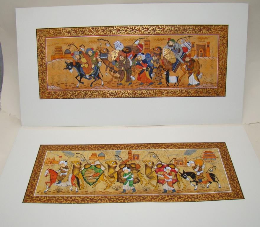 Восточная живопись Караван 2 рисунка (A463)