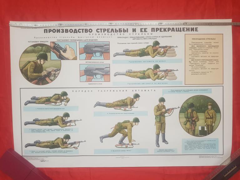 Плакат производство стрельбы и её прекращение размер 88смХ59см