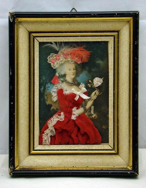 Принт оформленный тканями старинный (V419)