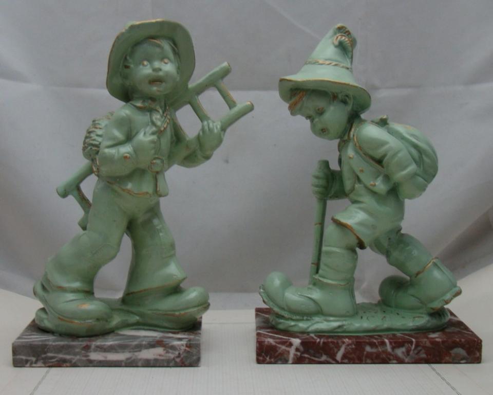 Скульптуры статуэтки Ар Деко винтажные 2 шт. (Y921)